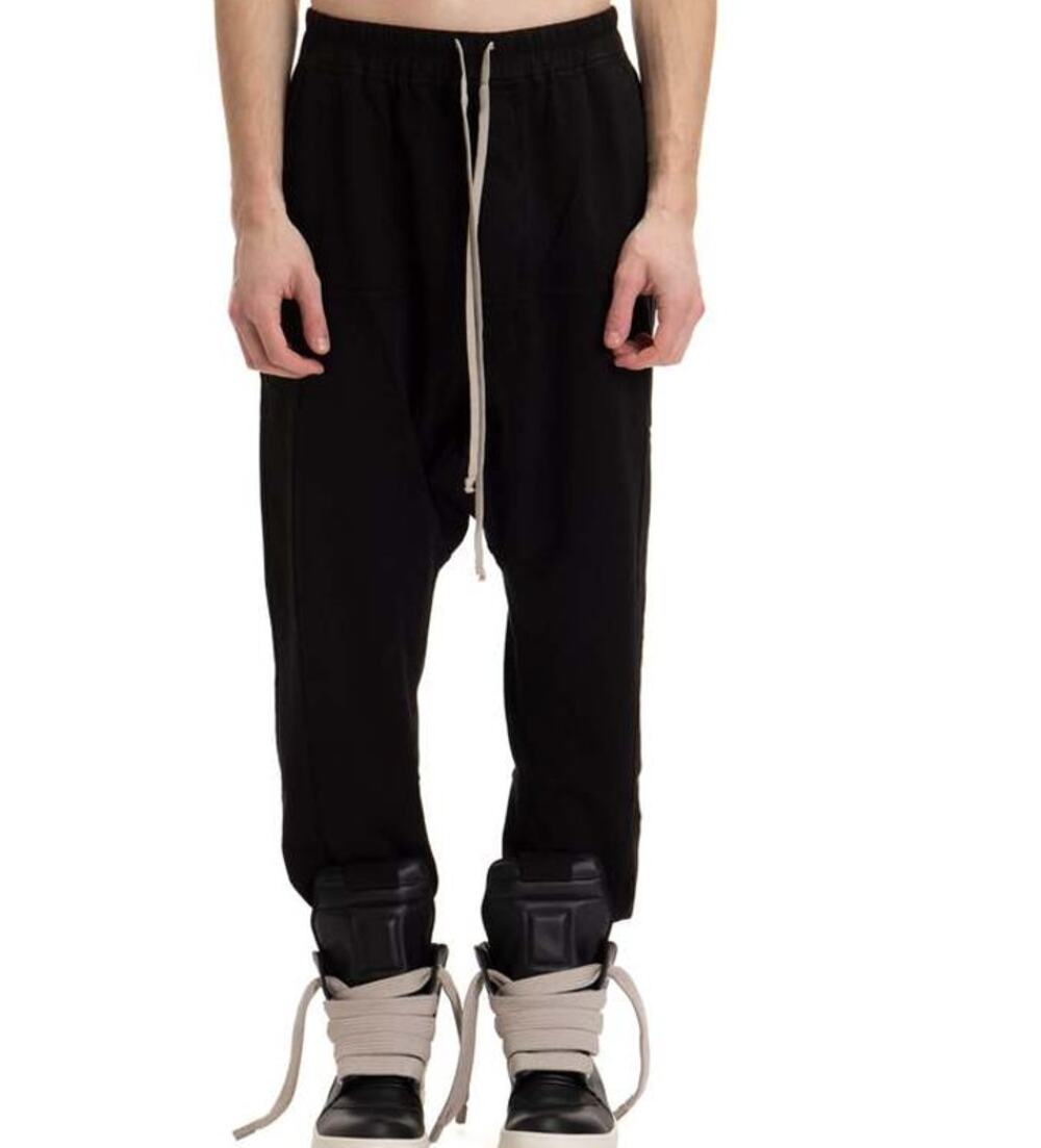 Rick Owens DRKSHDW SS22 Prisoner Drawstring Pants sz L Black Drop-crotch Joggers